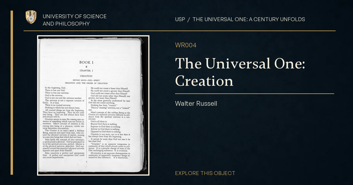 The Universal One: Creation