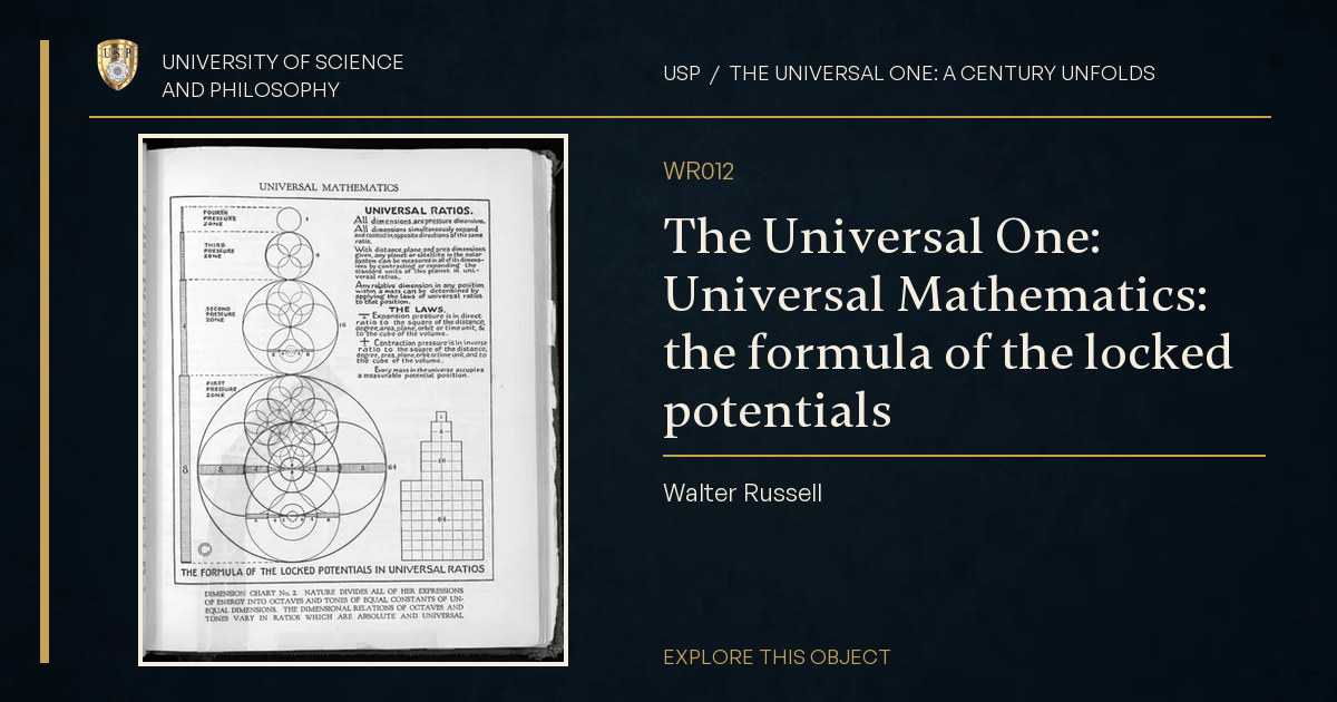 The Universal One: Universal Mathematics: the formula of the locked potentials