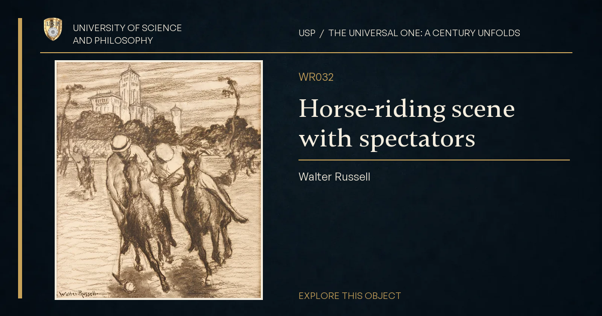 Horse-riding scene with spectators
