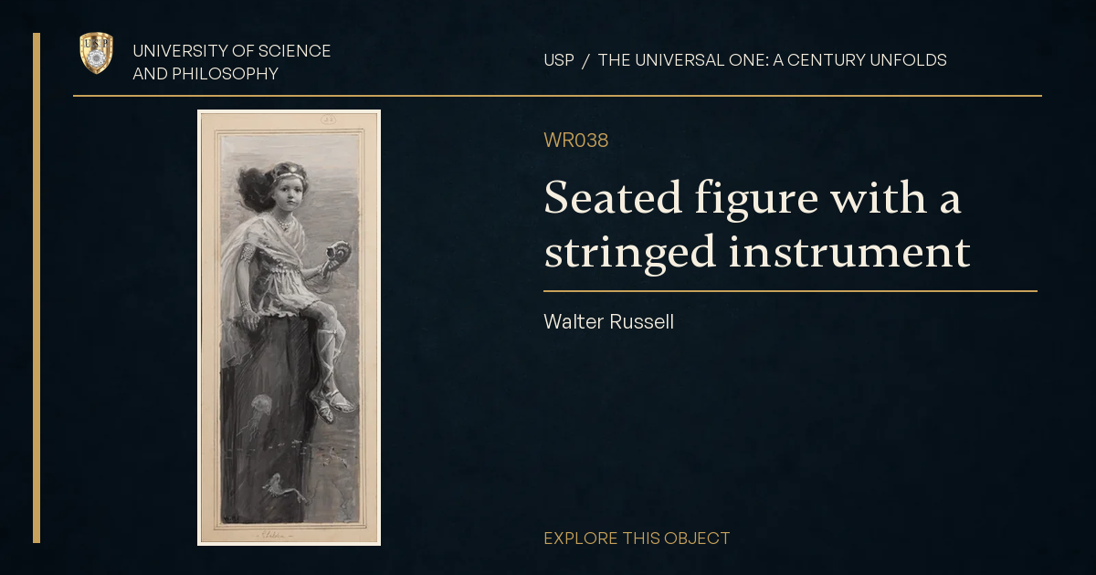 Seated figure with a stringed instrument