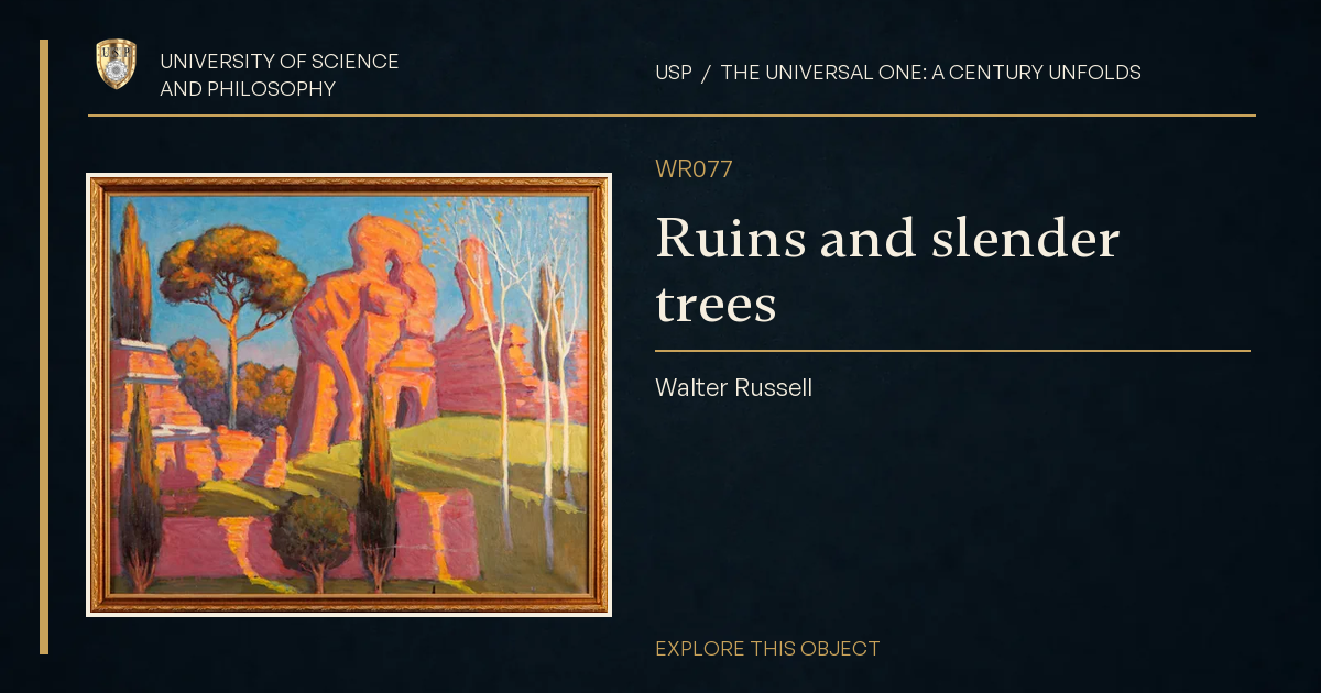 Ruins and slender trees