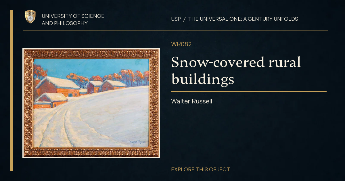 Snow-covered rural buildings