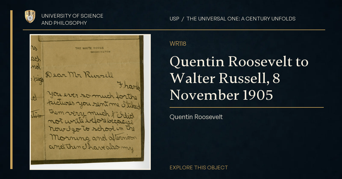 Quentin Roosevelt to Walter Russell, 8 November 1905